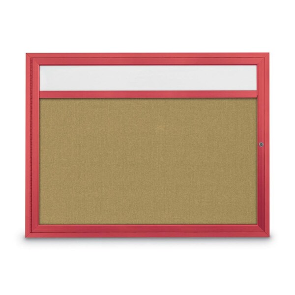 Slim Enclosed Corkboard, 30"x36", Black Alum Frame/Cloud